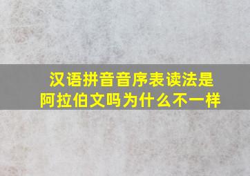 汉语拼音音序表读法是阿拉伯文吗为什么不一样