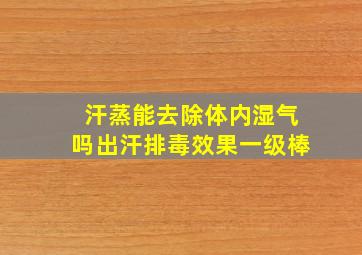 汗蒸能去除体内湿气吗出汗排毒效果一级棒