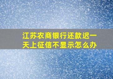 江苏农商银行还款迟一天上征信不显示怎么办