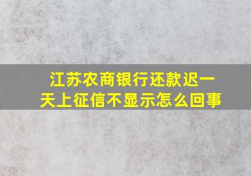 江苏农商银行还款迟一天上征信不显示怎么回事