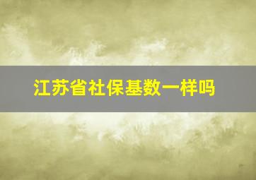 江苏省社保基数一样吗