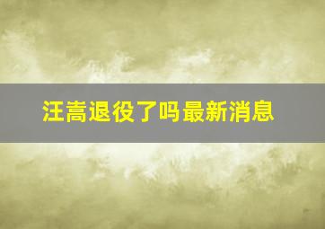 汪嵩退役了吗最新消息