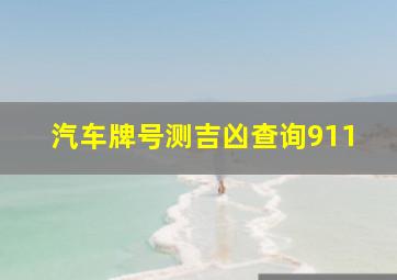 汽车牌号测吉凶查询911