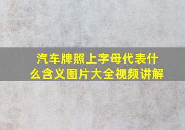 汽车牌照上字母代表什么含义图片大全视频讲解