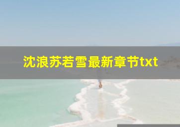 沈浪苏若雪最新章节txt