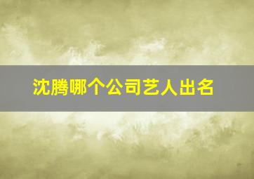 沈腾哪个公司艺人出名