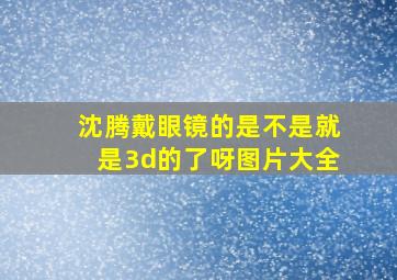 沈腾戴眼镜的是不是就是3d的了呀图片大全