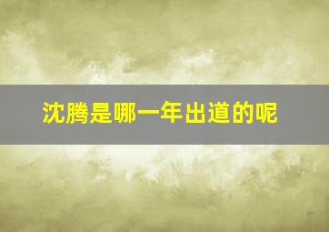 沈腾是哪一年出道的呢