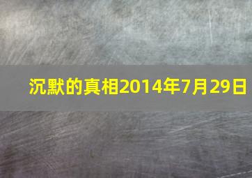 沉默的真相2014年7月29日