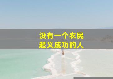 没有一个农民起义成功的人