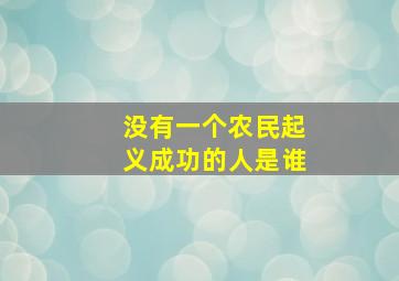 没有一个农民起义成功的人是谁