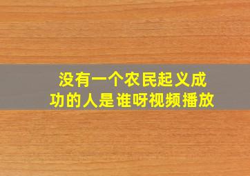 没有一个农民起义成功的人是谁呀视频播放