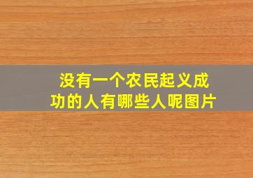 没有一个农民起义成功的人有哪些人呢图片