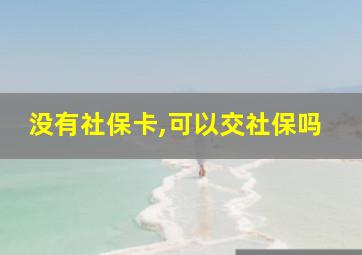 没有社保卡,可以交社保吗