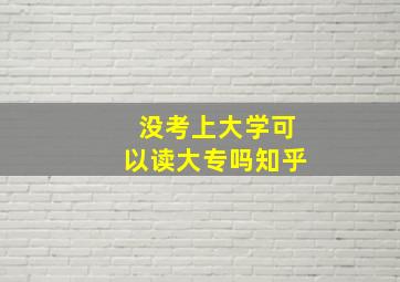 没考上大学可以读大专吗知乎