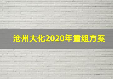 沧州大化2020年重组方案