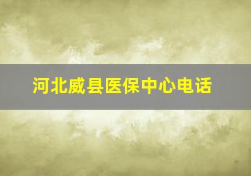 河北威县医保中心电话