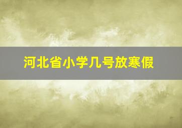 河北省小学几号放寒假