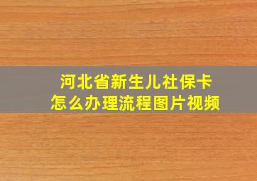 河北省新生儿社保卡怎么办理流程图片视频