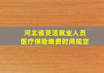 河北省灵活就业人员医疗保险缴费时间规定