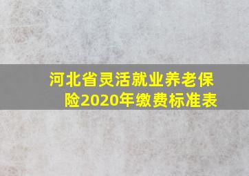 河北省灵活就业养老保险2020年缴费标准表