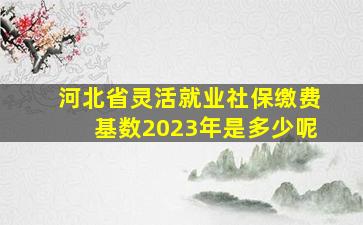 河北省灵活就业社保缴费基数2023年是多少呢