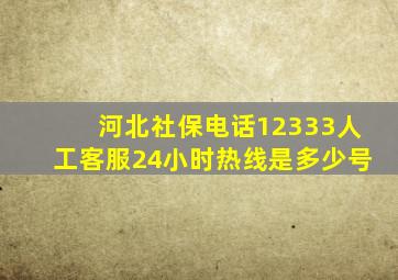 河北社保电话12333人工客服24小时热线是多少号