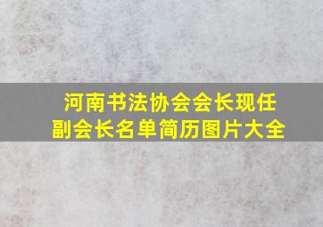 河南书法协会会长现任副会长名单简历图片大全