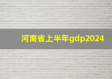 河南省上半年gdp2024