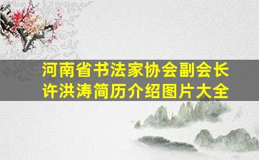 河南省书法家协会副会长许洪涛简历介绍图片大全