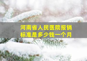 河南省人民医院报销标准是多少钱一个月