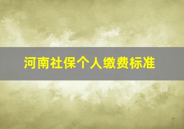 河南社保个人缴费标准