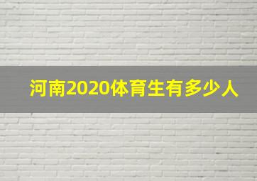 河南2020体育生有多少人