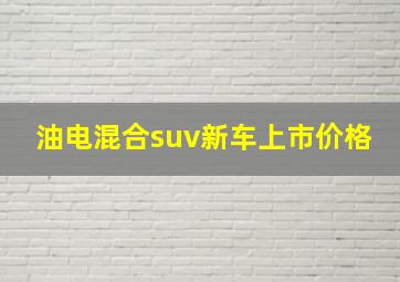 油电混合suv新车上市价格