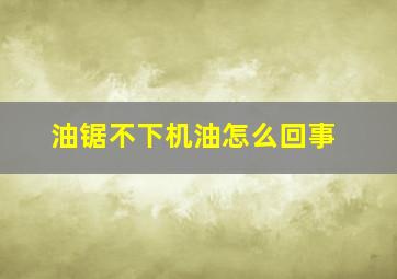 油锯不下机油怎么回事