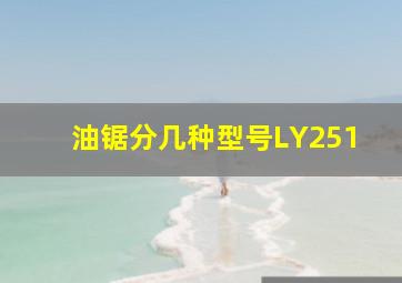 油锯分几种型号LY251