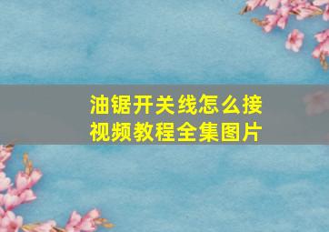 油锯开关线怎么接视频教程全集图片