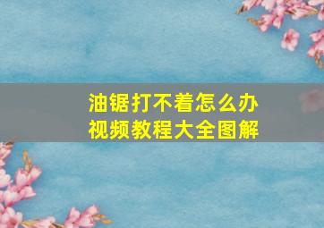 油锯打不着怎么办视频教程大全图解