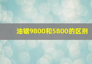 油锯9800和5800的区别