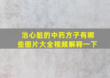 治心脏的中药方子有哪些图片大全视频解释一下