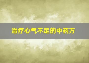 治疗心气不足的中药方