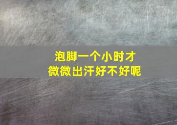 泡脚一个小时才微微出汗好不好呢