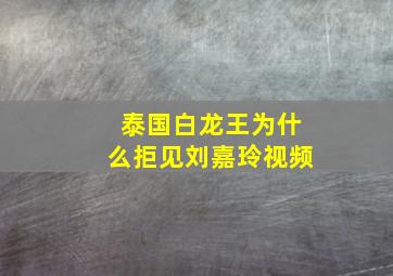 泰国白龙王为什么拒见刘嘉玲视频