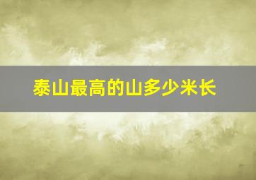 泰山最高的山多少米长