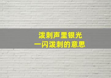 泼刺声里银光一闪泼刺的意思