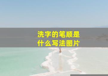 洗字的笔顺是什么写法图片