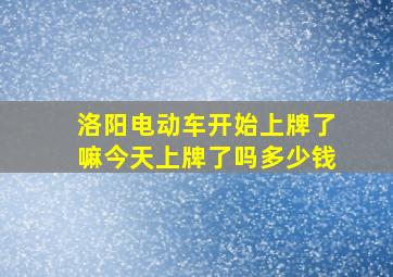 洛阳电动车开始上牌了嘛今天上牌了吗多少钱