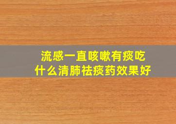 流感一直咳嗽有痰吃什么清肺祛痰药效果好