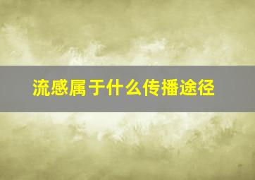 流感属于什么传播途径