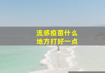 流感疫苗什么地方打好一点